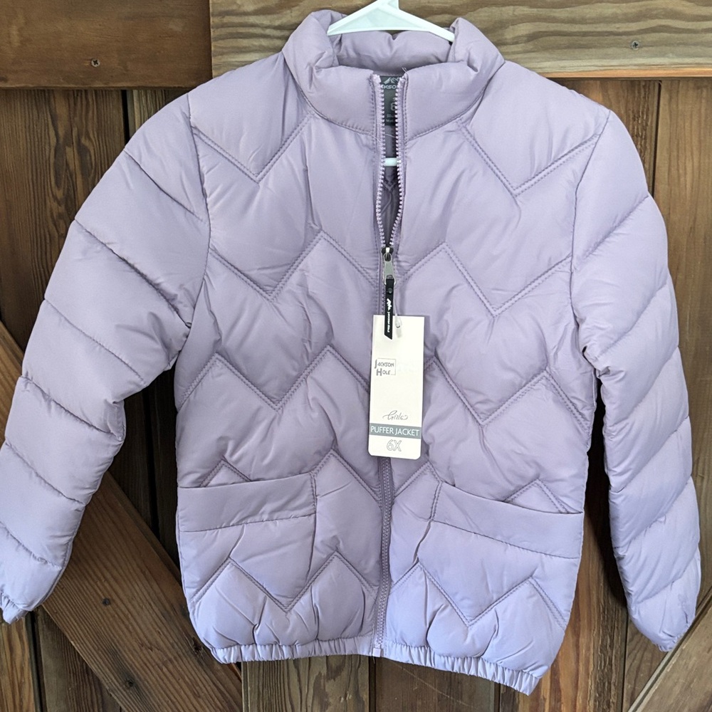 Children's Light Purple Quilted Puffer Coat